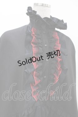 画像4: MARBLE / ヴァンパイアタイ付き立ち襟フリルマント  黒×赤 H-25-04-15-015-GO-JA-KB-ZH