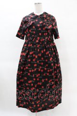 Jane Marple / Skipping cherriesのリボンドレス  ブラック H-25-04-15-016-JM-OP-KB-ZH