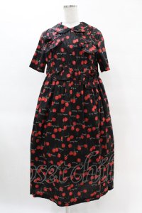 Jane Marple / Skipping cherriesのリボンドレス  ブラック H-25-04-15-016-JM-OP-KB-ZH