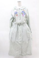 Jane Marple Dans Le Salon / Jardin Des Fleurs Embroideryドレス  ミント H-25-04-15-019-JM-OP-KB-ZH