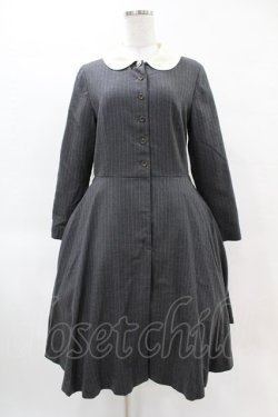画像1: Jane Marple / カラーストライプワンピース M グレー H-25-04-15-024-JM-OP-KB-ZT101