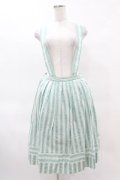 Jane Marple / ピコットストライプサスペンダースカート M ミント H-25-04-15-030-JM-SK-KB-ZH