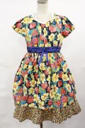 Shirley Temple / LIBERTY FABRICワンピース 160 ブラック H-25-04-16-1010-ET-OP-KB-ZH
