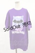 LISTEN FLAVOR / マスカレードキャットTシャツ  パープル H-25-04-16-1015-PU-TO-KB-ZH