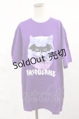 LISTEN FLAVOR / マスカレードキャットTシャツ  パープル H-25-04-16-1015-PU-TO-KB-ZH