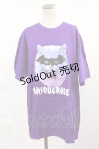LISTEN FLAVOR / マスカレードキャットTシャツ  パープル H-25-04-16-1015-PU-TO-KB-ZH