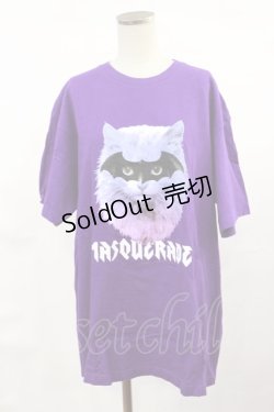 画像1: LISTEN FLAVOR / マスカレードキャットTシャツ  パープル H-25-04-16-1015-PU-TO-KB-ZH