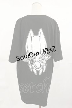 画像2: NieR Clothing / プリントCOTTON CUTSEW  黒 H-25-04-16-1022-PU-TO-KB-ZH