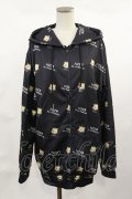 NieR Clothing / 総柄ZIPパーカー  黒 H-25-04-16-1028-PU-TO-KB-ZH