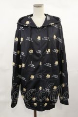 NieR Clothing / 総柄ZIPパーカー  黒 H-25-04-16-1028-PU-TO-KB-ZH