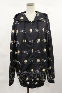 NieR Clothing / 総柄ZIPパーカー  黒 H-25-04-16-1028-PU-TO-KB-ZH