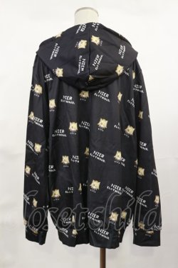 画像2: NieR Clothing / 総柄ZIPパーカー  黒 H-25-04-16-1028-PU-TO-KB-ZH