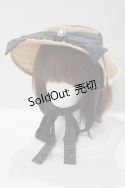 画像1: Miss Point（海外ロリータブランド） / 薔薇人形 帽子  グレー/ストライプ H-25-04-16-082-EL-AC-NS-ZH