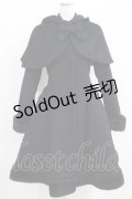 Victorian maiden / アンゴラウールケープ付編み上げリボンコート Free ブラック H-25-04-16-010-CL-CO-NS-ZH