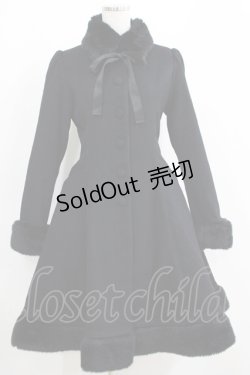 画像4: Victorian maiden / アンゴラウールケープ付編み上げリボンコート Free ブラック H-25-04-16-010-CL-CO-NS-ZH