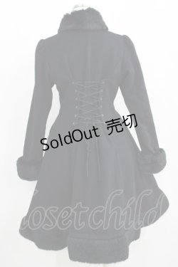画像5: Victorian maiden / アンゴラウールケープ付編み上げリボンコート Free ブラック H-25-04-16-010-CL-CO-NS-ZH