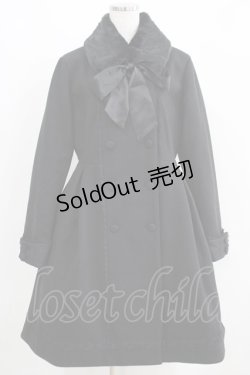 画像1: axes femme / Red Label W釦レースバッスルコート M ブラック H-25-04-16-011-AX-CO-NS-ZT-C053