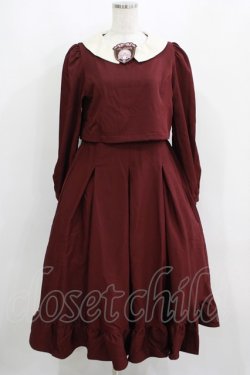 画像1: m petit by misako / サンリオキャラクターズコラボ マイメロディワッペン付きワンピース M ボルドー H-25-04-16-019-LO-OP-NS-ZH
