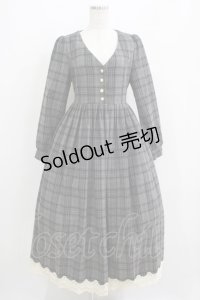Favorite / チェックワンピース M~L グレー H-25-04-16-025-LO-OP-NS-ZH