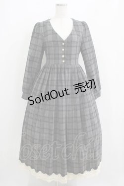 画像1: Favorite / チェックワンピース M~L グレー H-25-04-16-025-LO-OP-NS-ZH