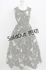 PINK HOUSE / リボン付チェックワンピース Free グリーン H-25-04-16-027-LO-OP-NS-ZH