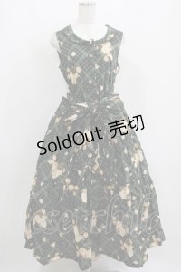 PINK HOUSE / リボン付チェックワンピース Free グリーン H-25-04-16-027-LO-OP-NS-ZH