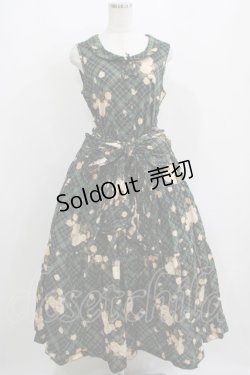 画像1: PINK HOUSE / リボン付チェックワンピース Free グリーン H-25-04-16-027-LO-OP-NS-ZH