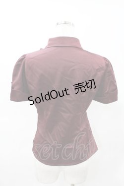 画像2: DARK IN LOVE / Corporate Gothic Vampire Short Sleeve Blouse S ボルドー H-25-04-17-026-PU-BL-KB-ZH