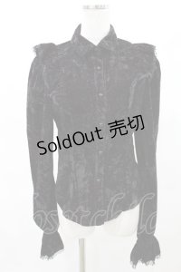 PUNK RAVE / Nightshade Womens Gothic Velvet Blouse  ボルドー×ブラック H-25-04-17-032-PU-BL-KB-ZH