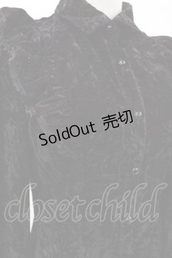 画像3: PUNK RAVE / Nightshade Womens Gothic Velvet Blouse  ボルドー×ブラック H-25-04-17-032-PU-BL-KB-ZH