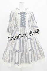 metamorphose / アンティークブーケ姫袖ワンピース サイズ1 クラシックブルー H-25-04-17-1001-ME-OP-NS-ZH