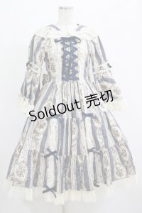 metamorphose / アンティークブーケ姫袖ワンピース サイズ1 クラシックブルー H-25-04-17-1001-ME-OP-NS-ZH