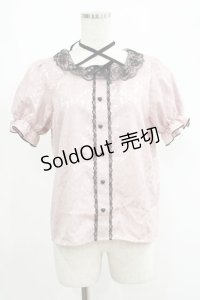 majoretty / アームカバー付きジャガードブラウス L ピンク H-25-04-17-1040-GO-BL-NS-ZH