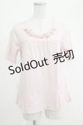 PINK HOUSE / ドットチュールフラワートップス Free ピンク H-25-04-17-1049-LO-TO-NS-ZH