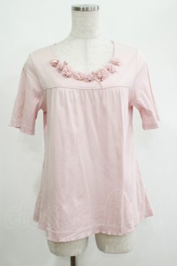 画像1: PINK HOUSE / ドットチュールフラワートップス Free ピンク H-25-04-17-1049-LO-TO-NS-ZH