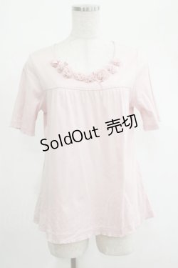 画像1: PINK HOUSE / ドットチュールフラワートップス Free ピンク H-25-04-17-1049-LO-TO-NS-ZH