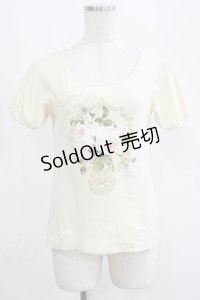 PINK HOUSE / ローズプリントトップス 3（M ） アイボリー H-25-04-17-1051-LO-TO-NS-ZH