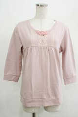 PINK HOUSE / フラワーモチーフトップス L ピンク H-25-04-17-1052-LO-TO-NS-ZH