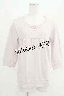 画像1: PINK HOUSE / フラワーモチーフトップス L ピンク H-25-04-17-1052-LO-TO-NS-ZH