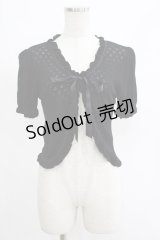axes femme POETIQUE / 透かし編み半袖ボレロ M ブラック H-25-04-17-1055-AX-TO-NS-ZH