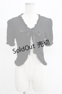 axes femme POETIQUE / 透かし編み半袖ボレロ M ブラック H-25-04-17-1055-AX-TO-NS-ZH