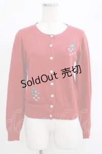Fi.n.t / 野イチゴ刺繍ニットカーディガン FREE レッド H-25-04-17-1056-CA-TO-NS-ZH
