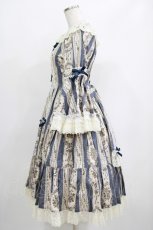 画像2: metamorphose / アンティークブーケ姫袖ワンピース サイズ1 クラシックブルー H-25-04-17-1001-ME-OP-NS-ZH (2)