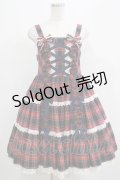 Angelic Pretty / タータンチェック肩リボンジャンパースカート Free ネイビー H-25-04-17-1007-AP-OP-NS-ZH
