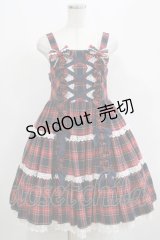 Angelic Pretty / タータンチェック肩リボンジャンパースカート Free ネイビー H-25-04-17-1007-AP-OP-NS-ZH