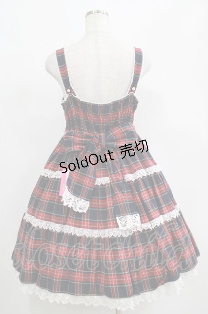 画像3: Angelic Pretty / タータンチェック肩リボンジャンパースカート Free ネイビー H-25-04-17-1007-AP-OP-NS-ZH (3)