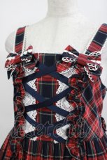画像4: Angelic Pretty / タータンチェック肩リボンジャンパースカート Free ネイビー H-25-04-17-1007-AP-OP-NS-ZH (4)