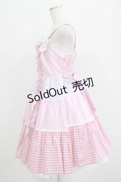 画像2: Angelic Pretty / ギンガム配色肩リボンジャンパースカート Free ピンク/ラベンダー H-25-04-17-1009-AP-OP-NS-ZH
