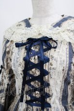 画像4: metamorphose / アンティークブーケ姫袖ワンピース サイズ1 クラシックブルー H-25-04-17-1001-ME-OP-NS-ZH (4)