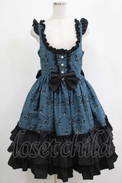 画像1: metamorphose / Dressy Ribbon フリルジャンパースカート サイズ1 グリーン H-25-04-17-1013-ME-OP-NS-ZH
